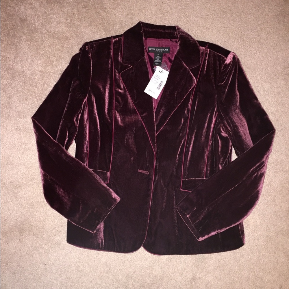 New Burgundy velour blazer 12p